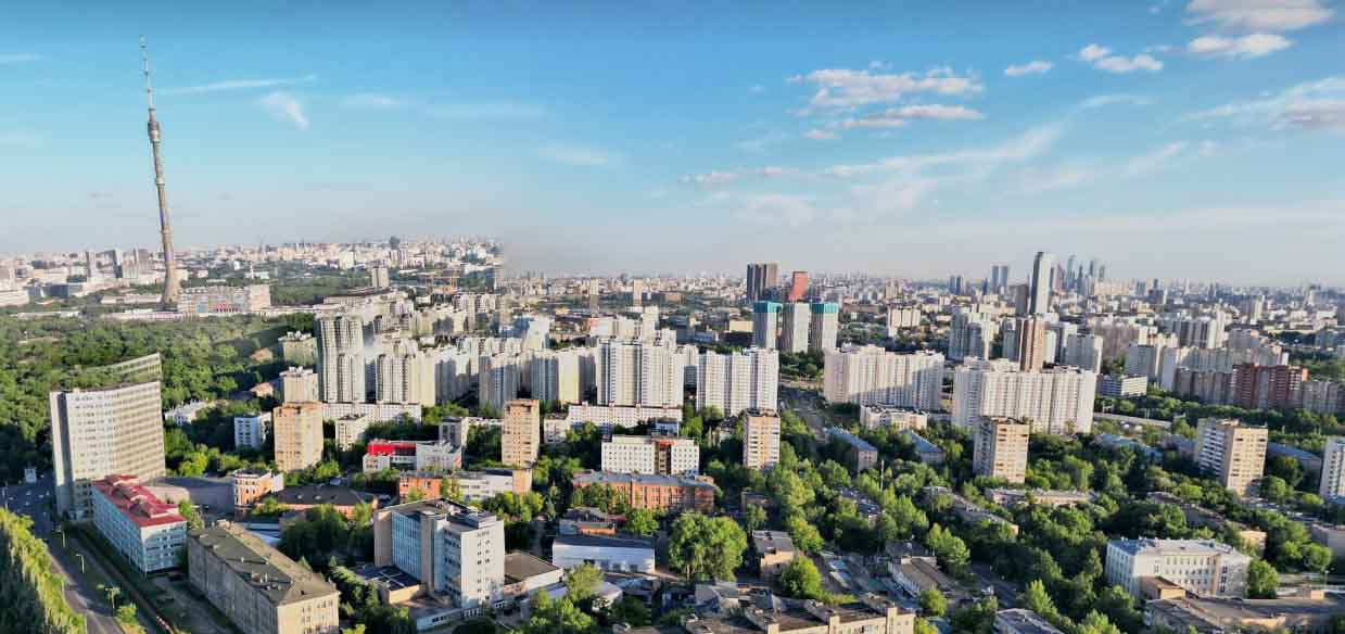 Москва, район Марфино, фото с высоты